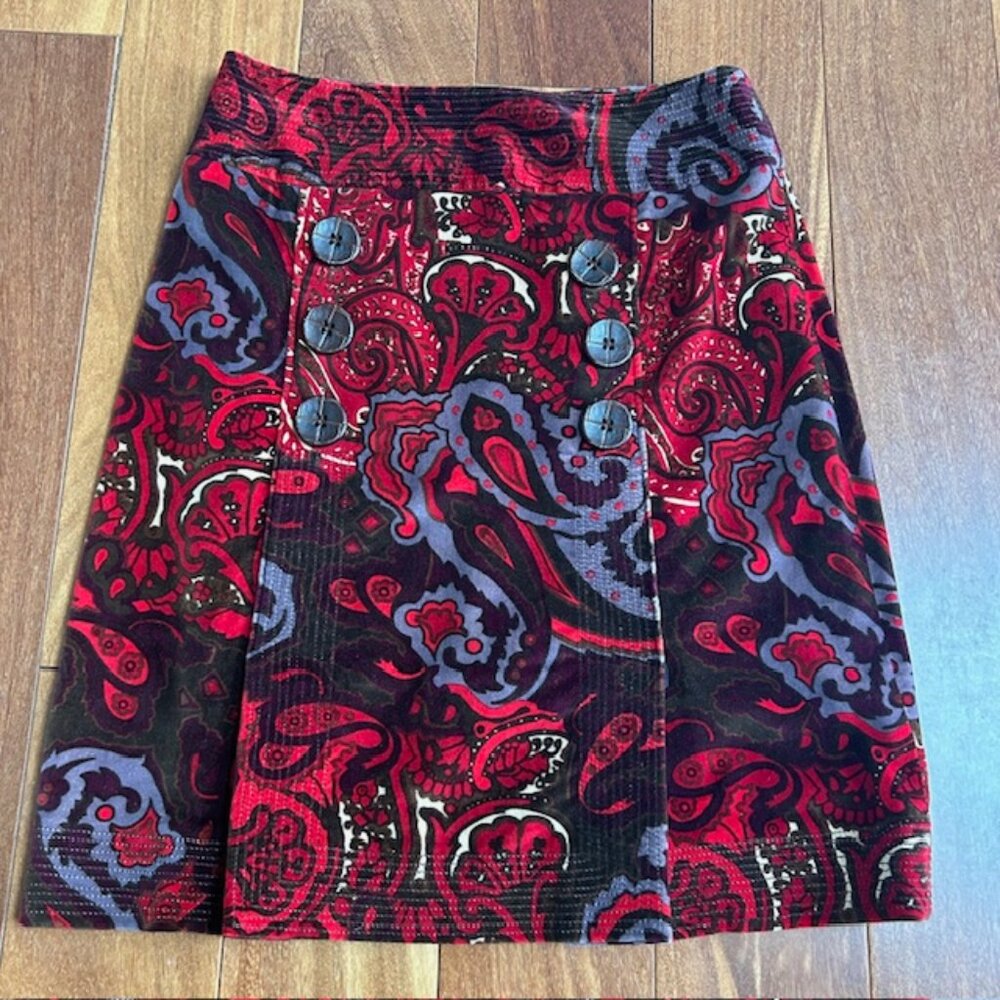 EtCetera Velvet paisley skirt